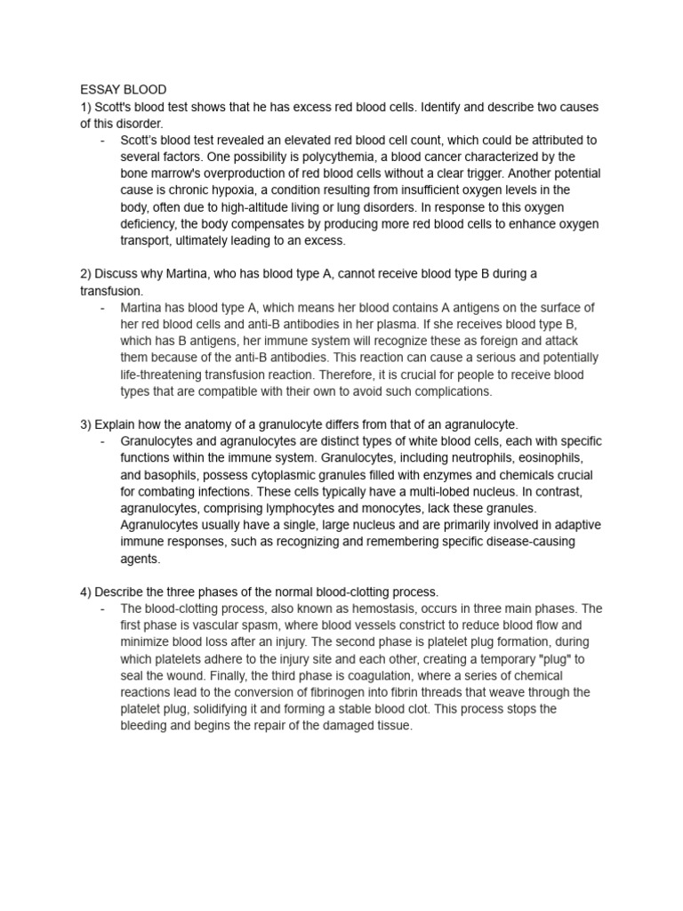 Assignment-Blood Marquez | PDF | Granulocyte | White Blood Cell