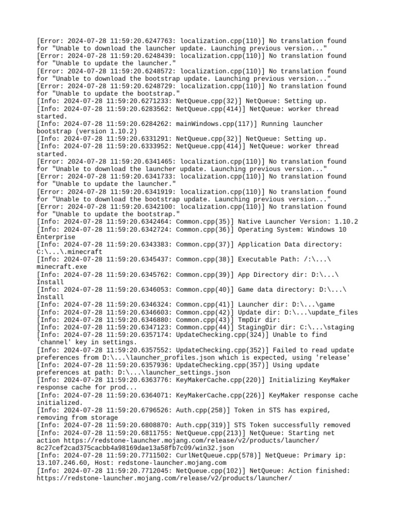 Launcher Update Error Log Analysis | PDF | Microsoft | Computer Engineering