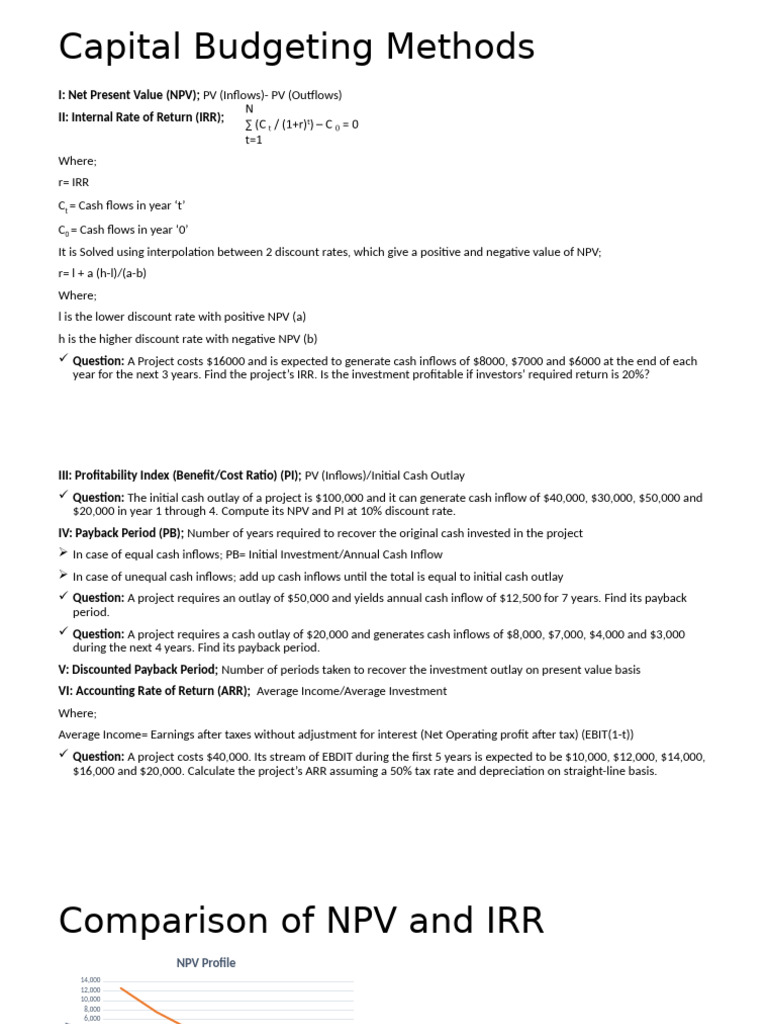 Capital Budgeting for Finance Pros | PDF | Net Present Value | Internal ...