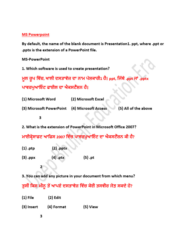 2023 Computer Class-9 (MS Powerpoint) - 18794599 - 2023 - 08 - 05 - 17 ...
