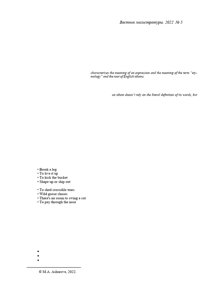 Origins and Meanings of English Idioms | PDF | Idiom | Semantics