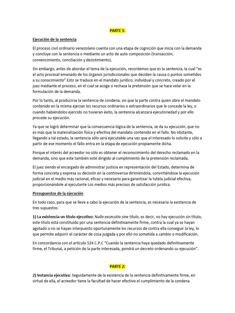 Ejecución de Sentencias en Venezuela | PDF | Demanda judicial | Ley ...
