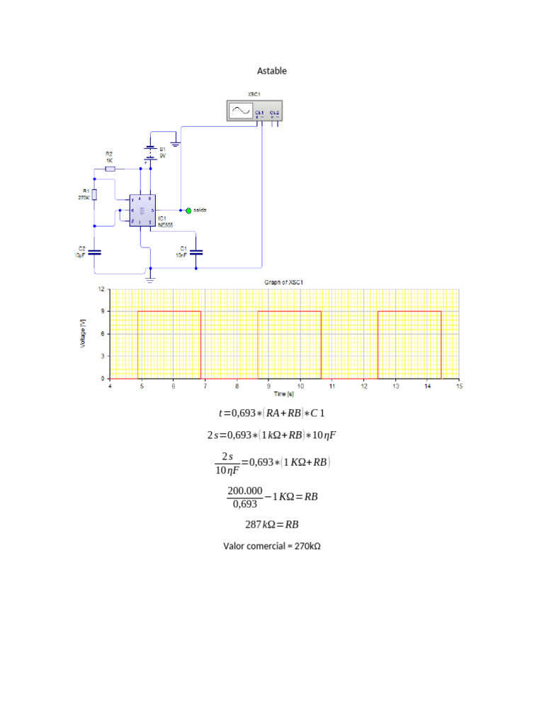 Astable Multivibrator Calculations | PDF