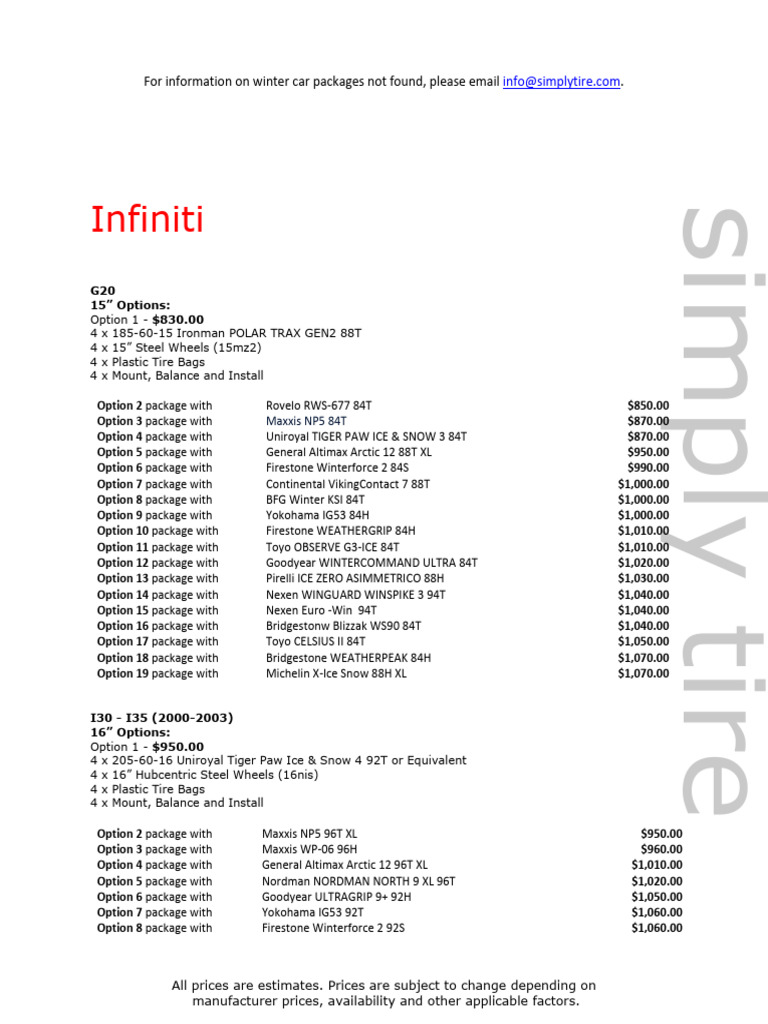 Infiniti | PDF | Tire | Motor Vehicle