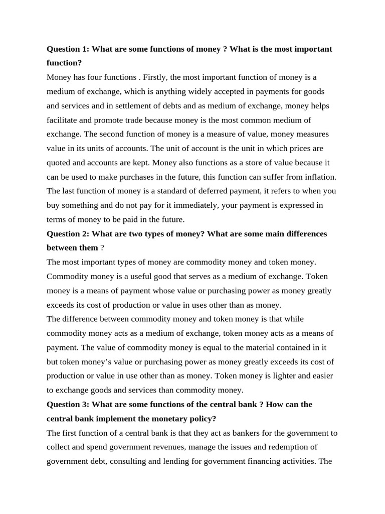 Functions and Types of Money Explained | PDF | Money | Monetary Policy