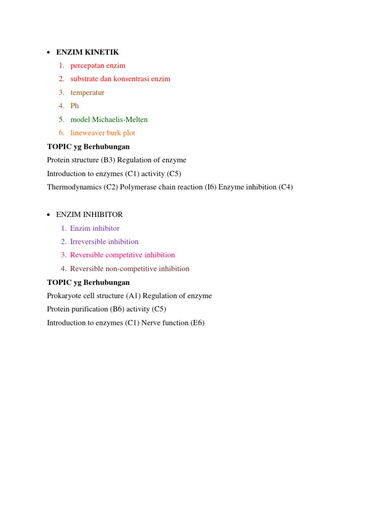 Enzyme Kinetics and Inhibition Guide | PDF | Wellness | Technology ...