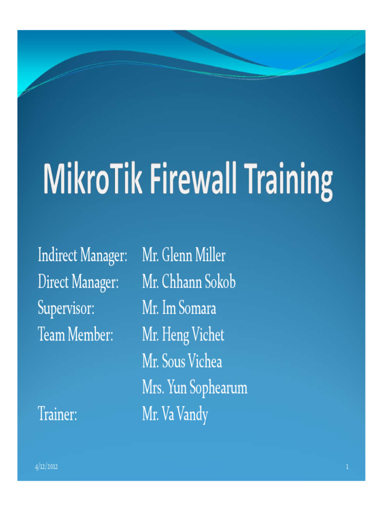 Mikrotik Firewall Trainingpdf Compress Pdf Router Computing Ip