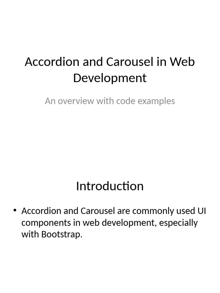Accordion and Carousel Code Examples | PDF
