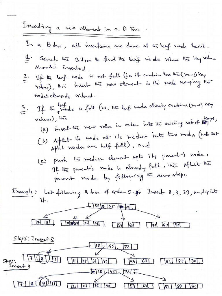 B-Tree Notes Dsa | PDF