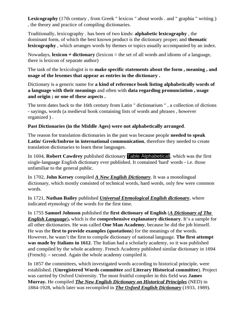 Evolution of English Lexicography | PDF | Dictionary | Lexicography