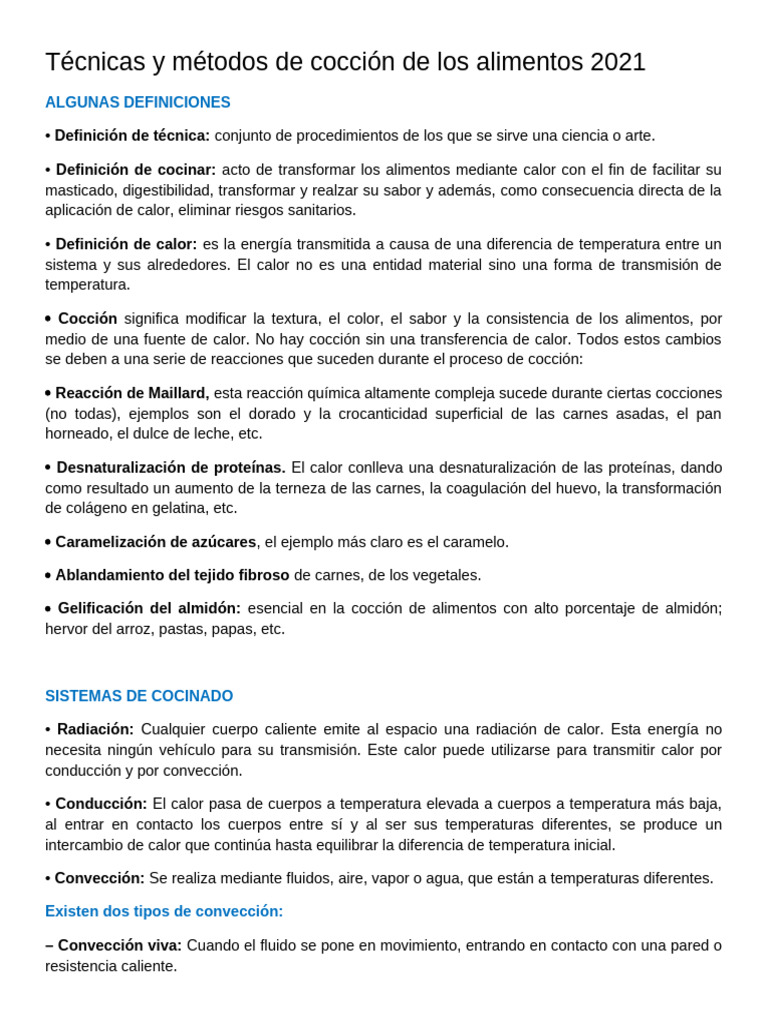 Métodos de Cocción de Alimentos 2021 | PDF | Cocinando | Hirviendo