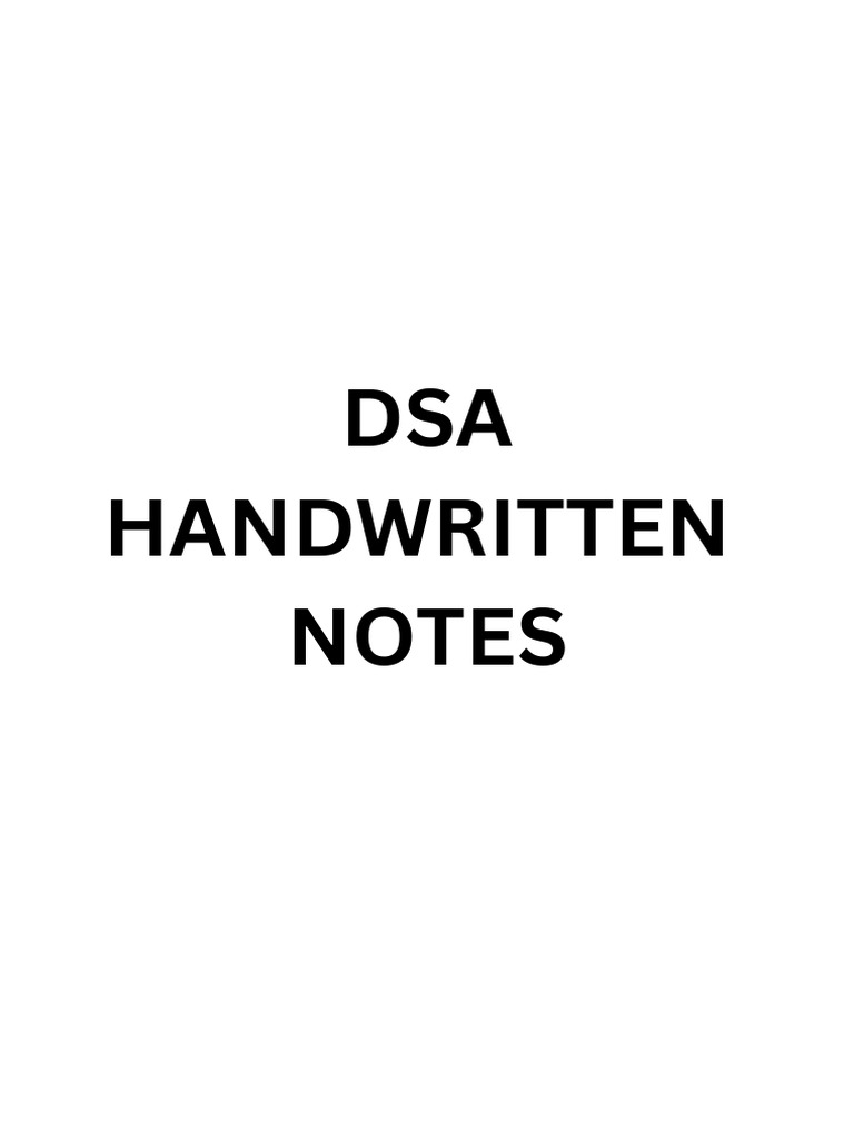 DSA Handwritten Notes PDF | PDF
