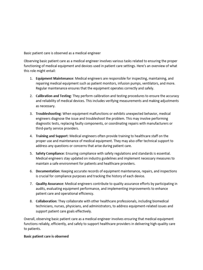 Perform Basic Patient Care and Medical Ethics | PDF | Biomedical ...