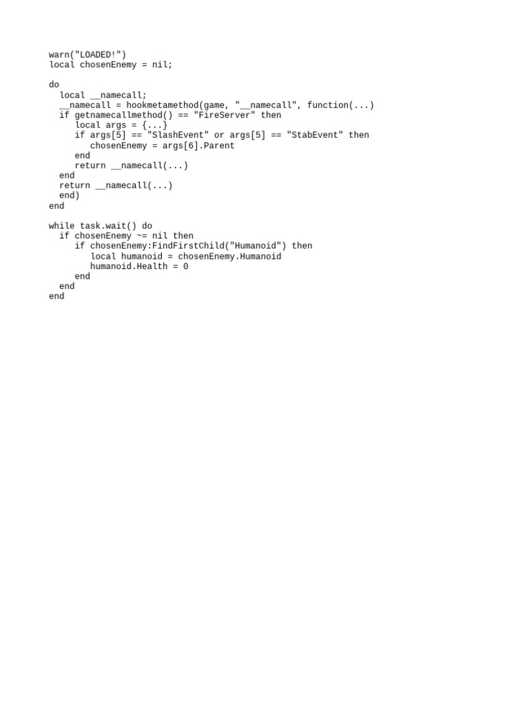 Roblox Script for Enemy Defeat | PDF