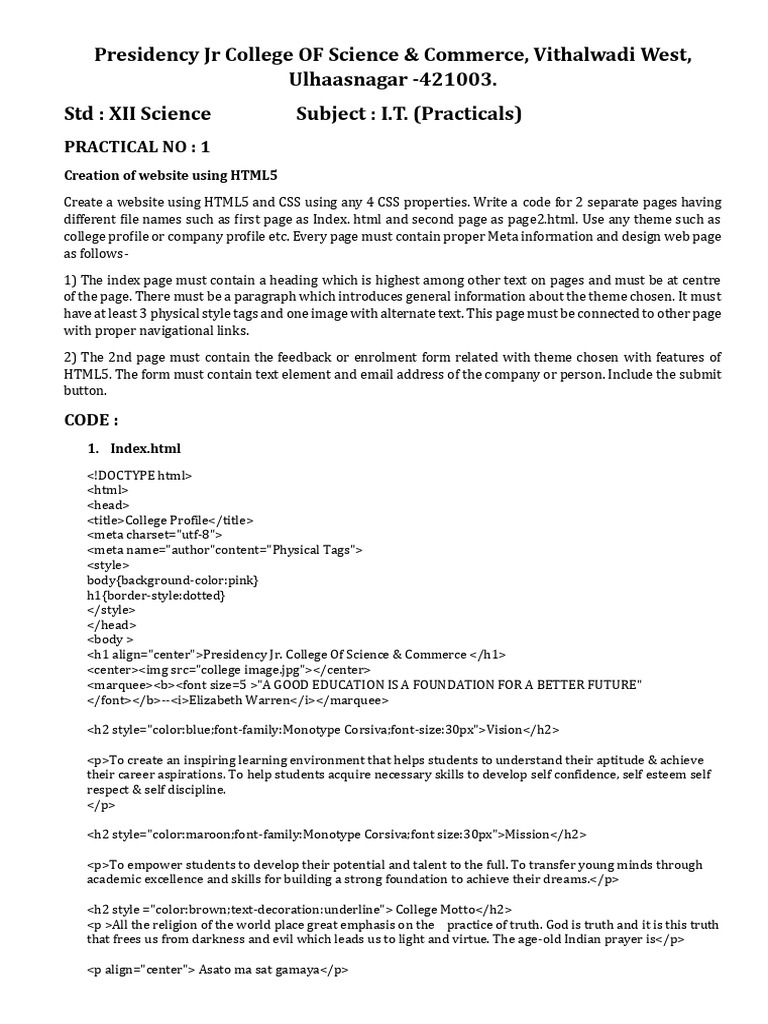 HTML5 Website Creation Guide | PDF | Html5 | Html