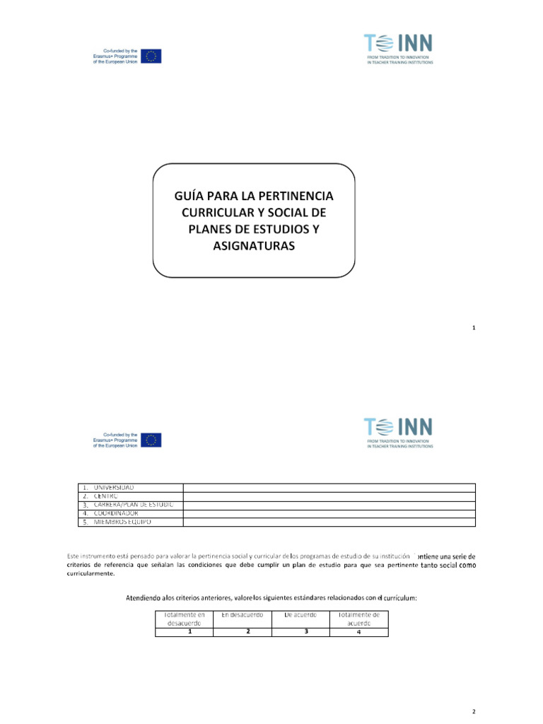 Guia para La Pertinencia Curricular To Inn | PDF