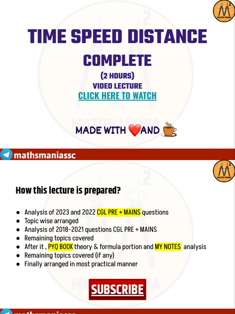 Time Speed and Distance | PDF