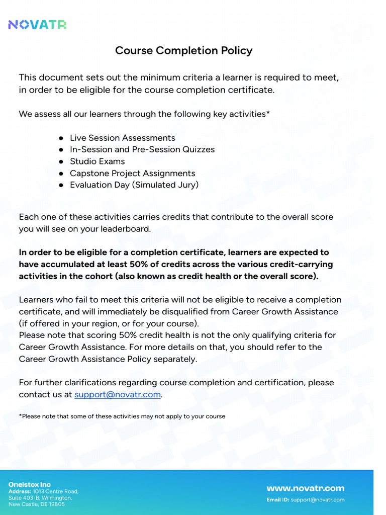 Course Completion Policy | PDF