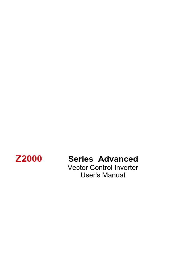 Z2000 Series Inverter User Manual | PDF | Power Inverter | Power Supply