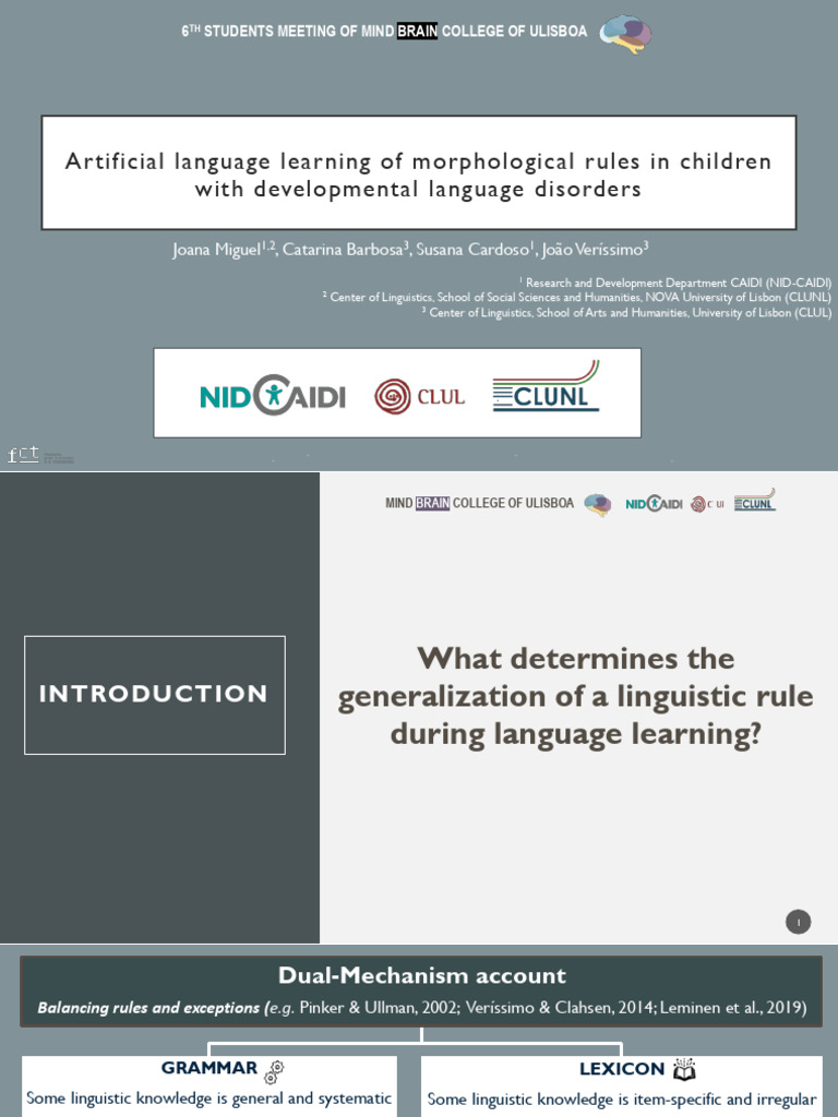 Mind and Brain - Artificial Language - TP-DLD Team | PDF | Linguistics ...