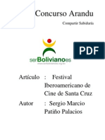 20. Articulo Wikipedia: Festival Iberoamericano de Cine en Santa Cruz - Sergio Marcio Patiño Palacios