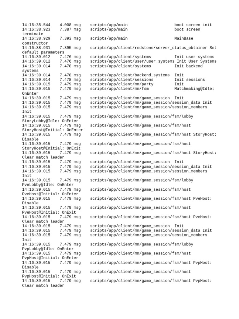 Game Session Initialization Log | PDF | Cloud Computing | Information ...