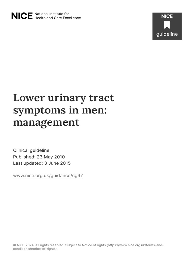 Lower Urinary Tract Symptoms in Men Management PDF 975754394053 | PDF ...