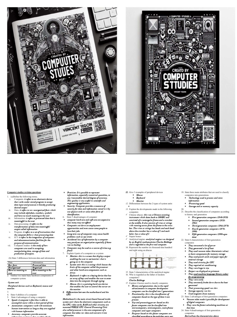 Computer Studies Revision Guide | PDF | Microcomputers | Integrated Circuit