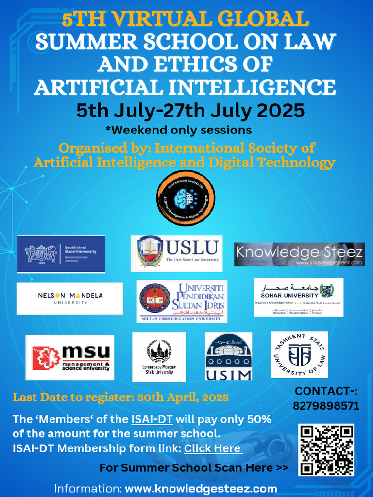 AI Law and Ethics Summer School 2025 | PDF | Artificial Intelligence ...