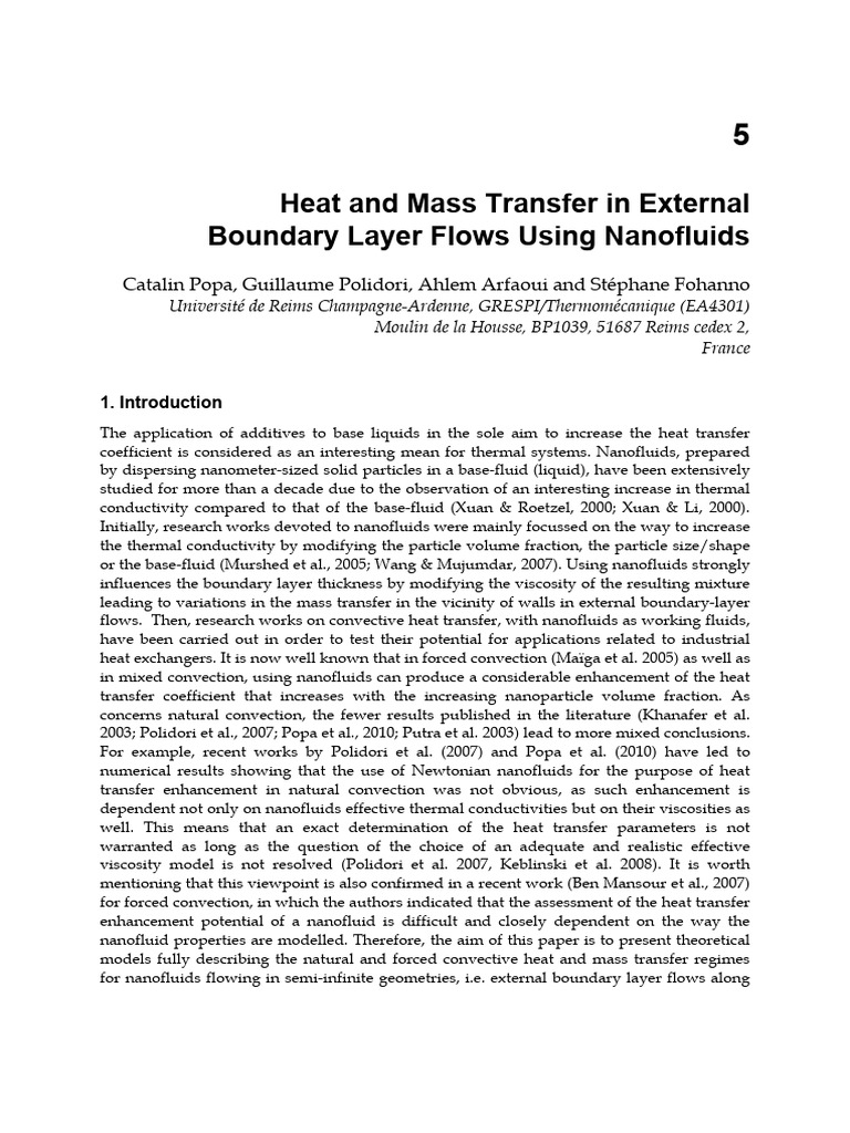 Nanofluids in Boundary Layer Heat Transfer | PDF | Boundary Layer ...