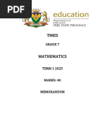 Grade 7 Term 1 Maths Test 2024 | PDF | Teaching Methods & Materials ...