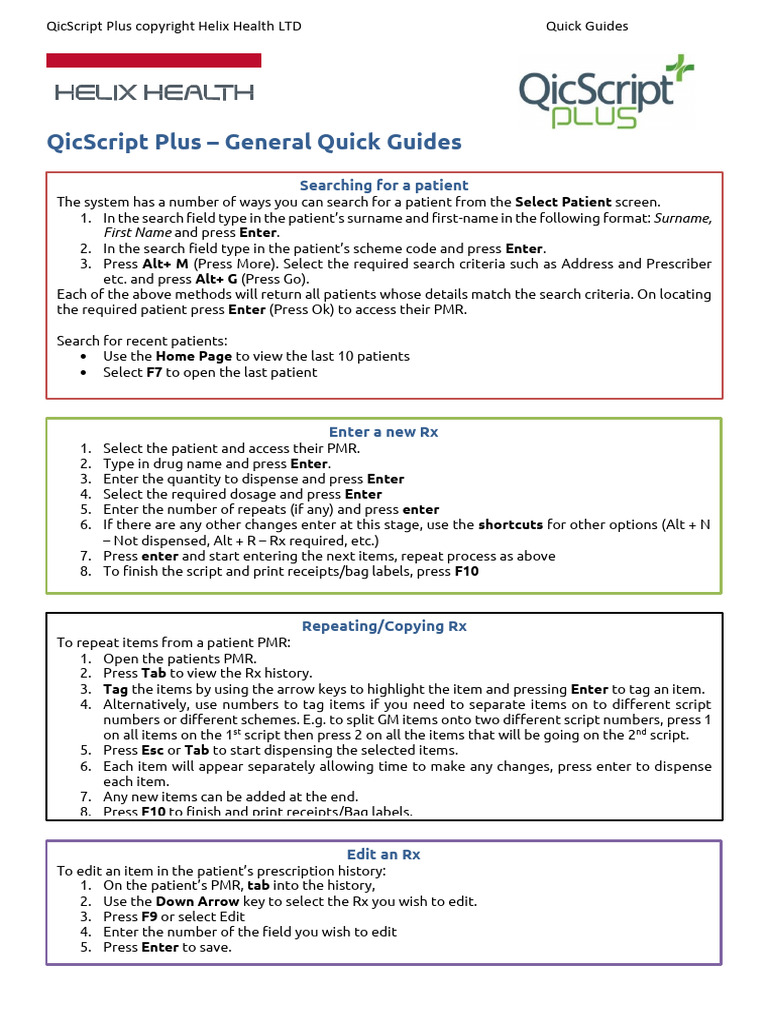 QicScript Plus Guides | PDF | Prescription Drugs | Computing