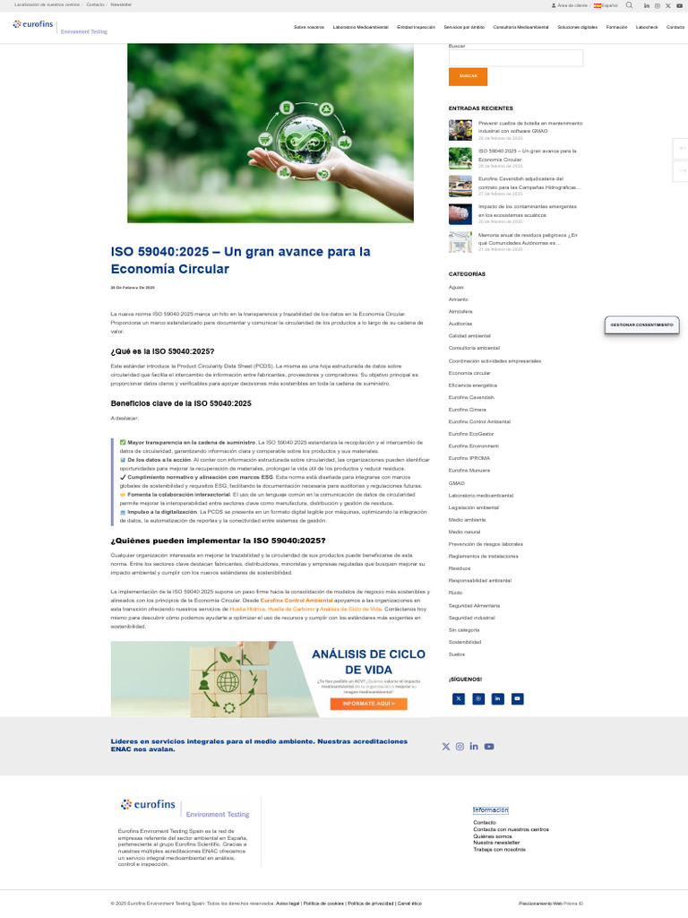ISO 59040:2025 y Economía Circular | PDF | Sustentabilidad | Residuos