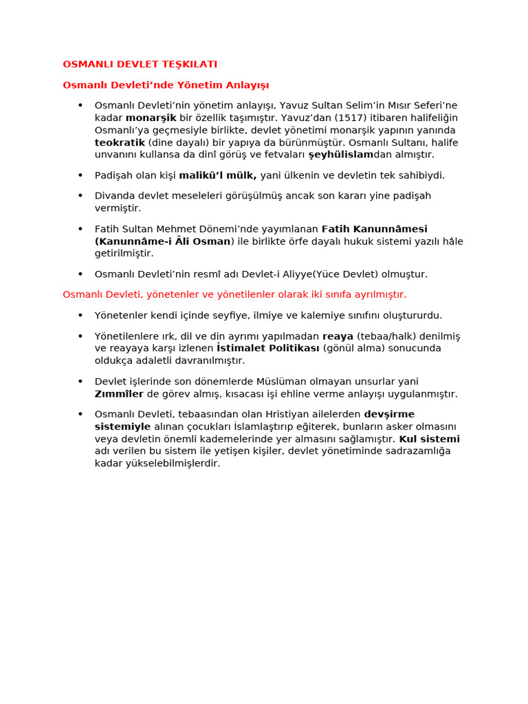 TKMT Osmanli Devlet Teşkilati | PDF