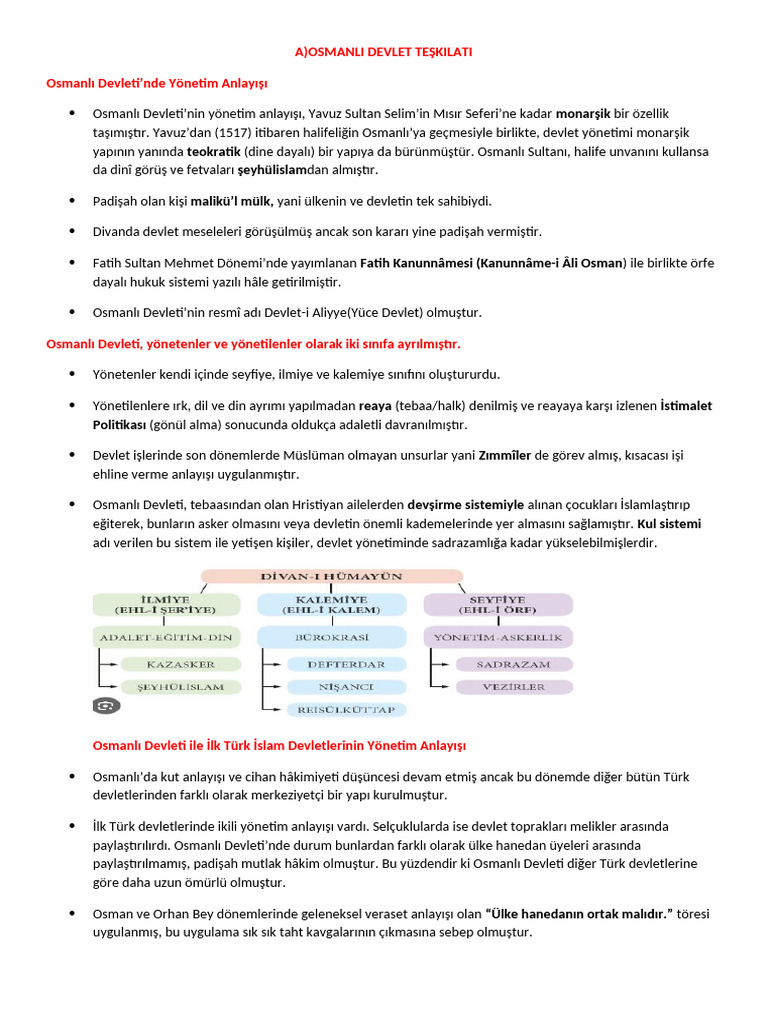 TKMT OSMANLI DEVLET TEŞKİLATII | PDF