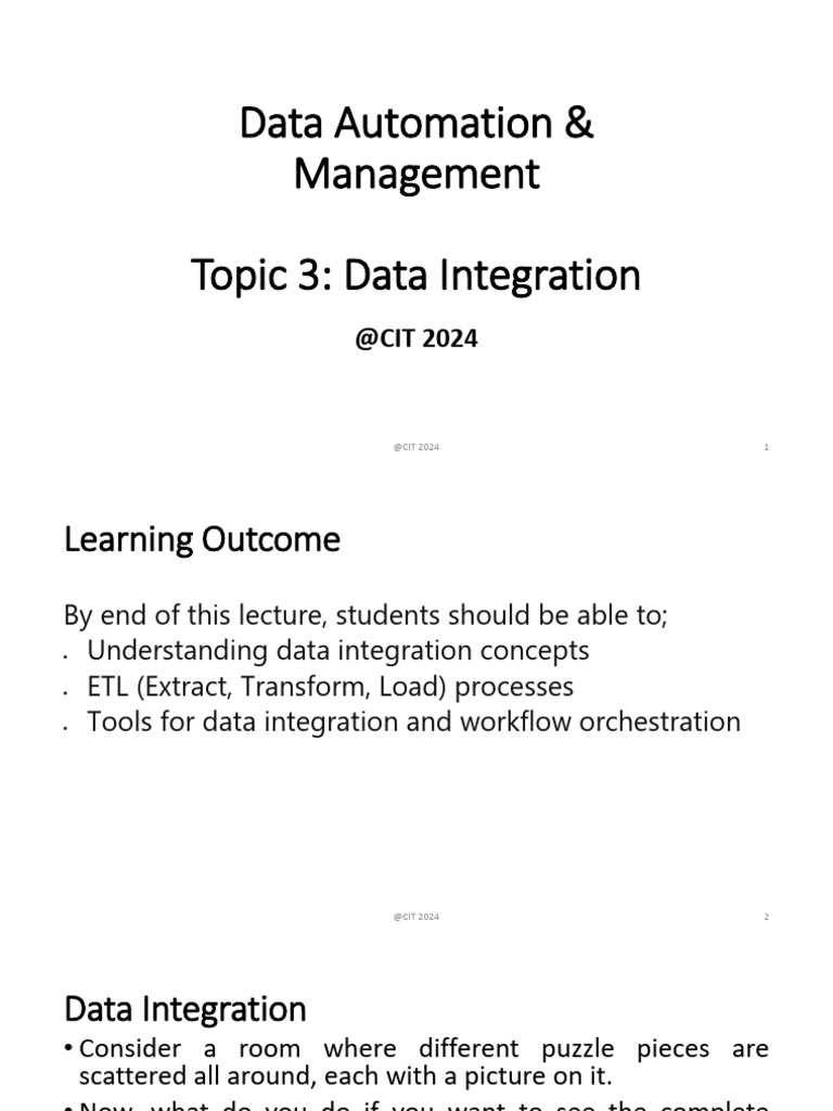 Data Integration Concepts & Benefits | PDF | Data Warehouse | Data