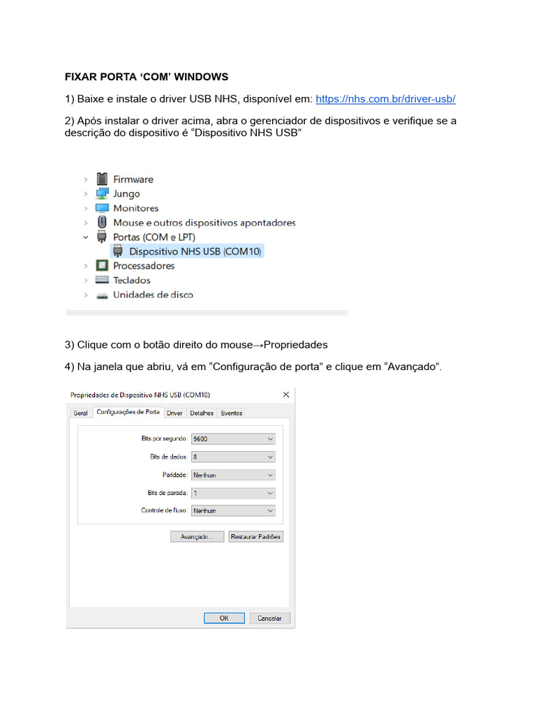 Como Fixar Porta COM no Windows | PDF