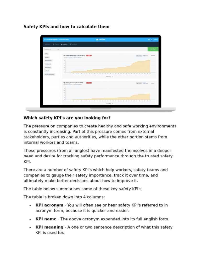Understanding Safety KPIs and Calculations | PDF | Performance ...