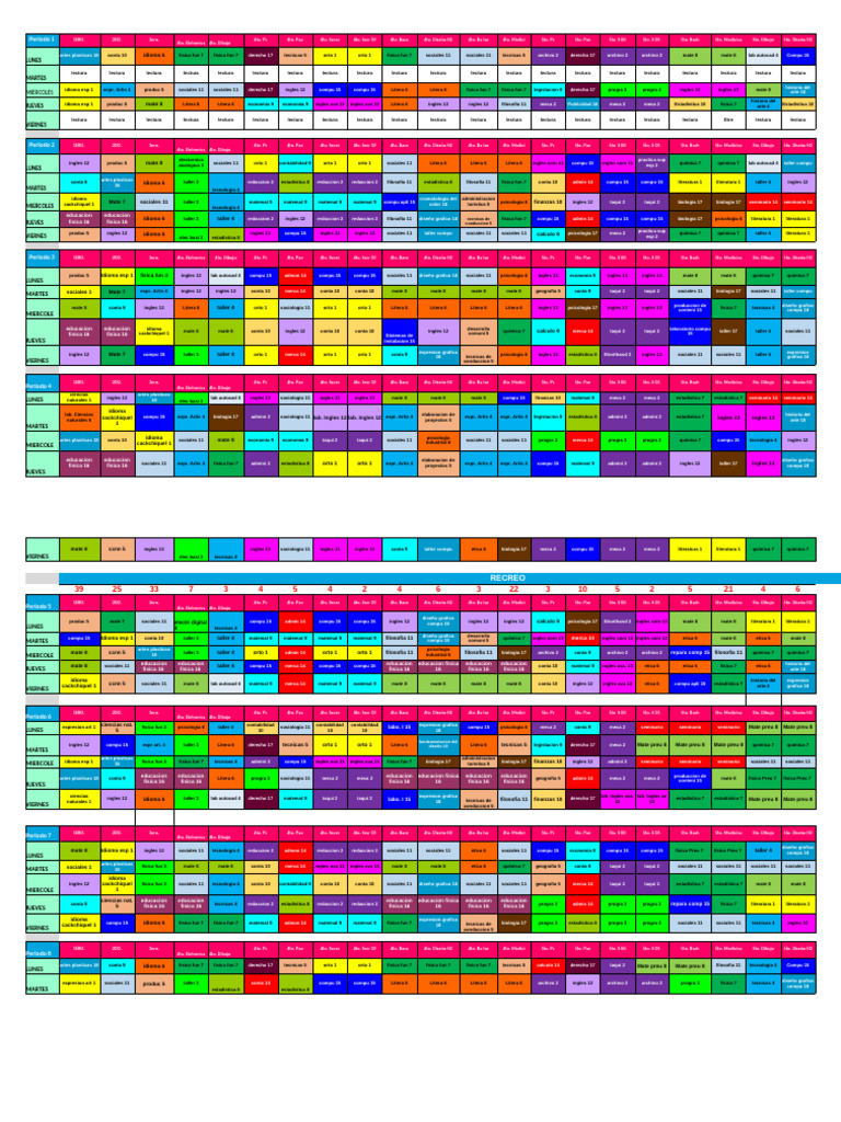 Horario de Clases 2025 | PDF | Educación en artes liberales