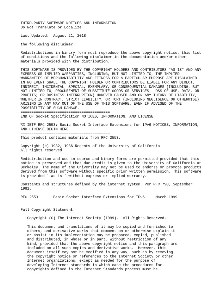Third-Party Software Notices and Licenses | PDF | License | Copyright