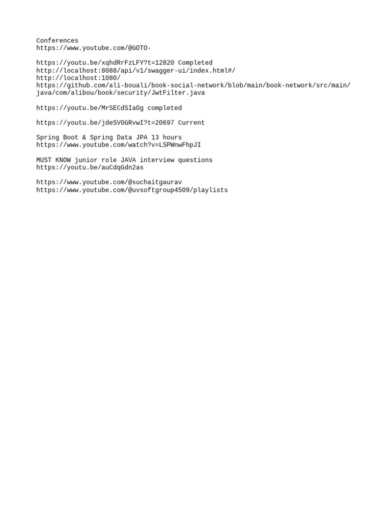 Java Interview Prep & Spring Boot Resources | PDF