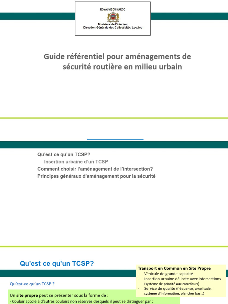 Aménagements sécurisés pour TCSP urbains | PDF