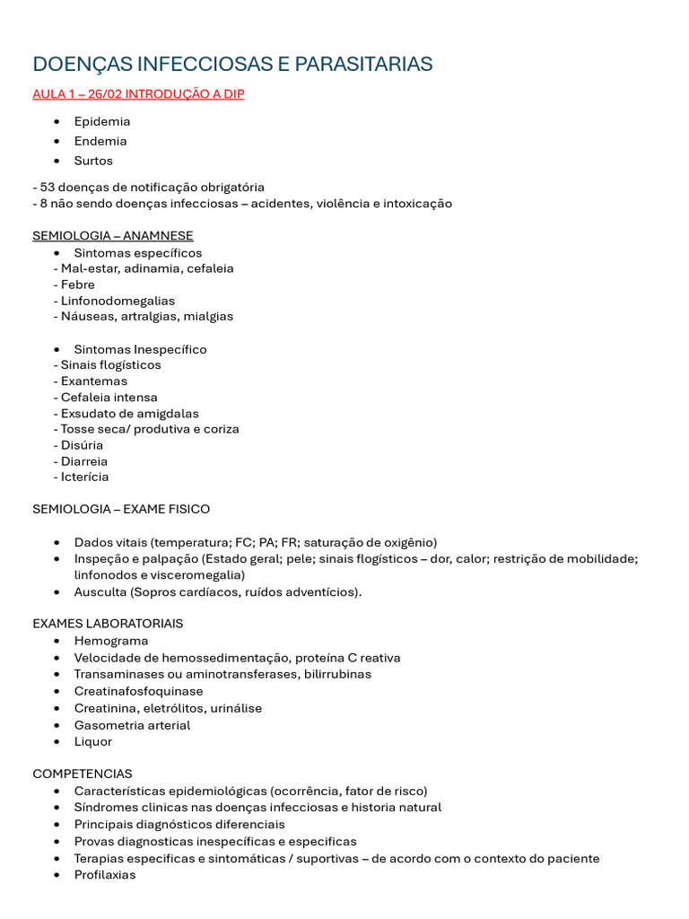 Sinais Flogísticos em Doenças Infecciosas | PDF