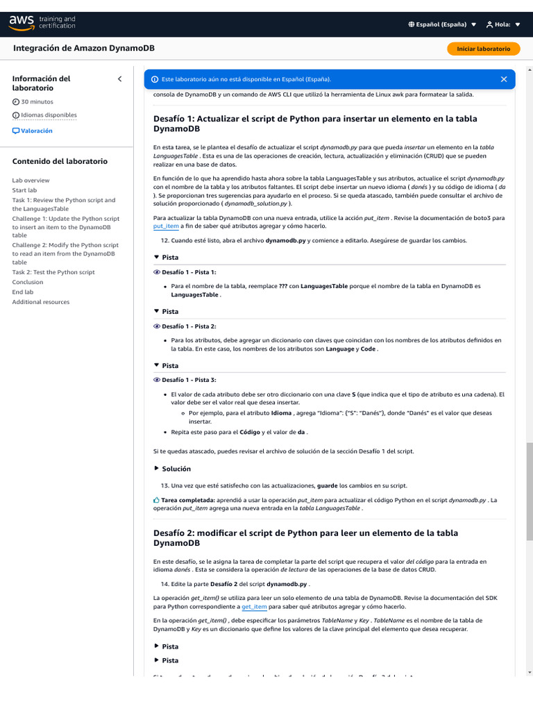 Actualización de Python para DynamoDB | PDF | Python (lenguaje de ...