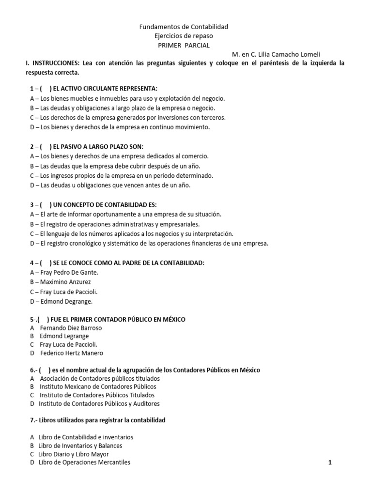 Ejercios de Repaso 1er Parcial 24-2 | PDF | Contabilidad | Economias