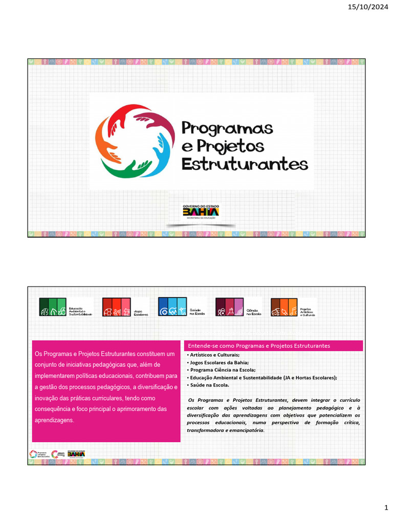 Programas Estruturantes na Educação BA | PDF | Pedagogia | Science