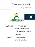 Articulo Wikipedia: Vivir Bien Buen Vivir Desde La Divers Id Ad de Los Pueblos - Marianela Machicado M.