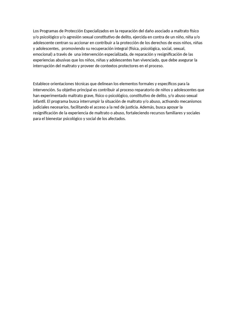 Programas de Reparación para Niños y Adolescentes | PDF