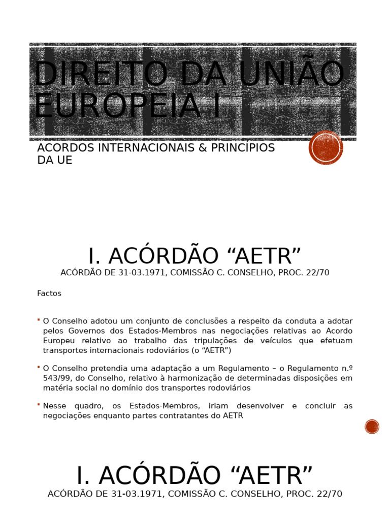 Acordo AETR e Competências da UE | PDF | União Europeia | Tratado