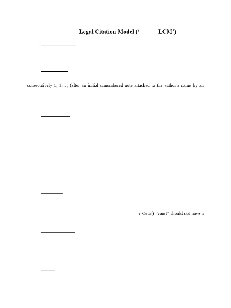 Unilag Legal Citation Guidelines | PDF | Note (Typography) | Citation